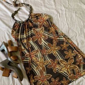 Coconut Brown Floral Vacay Dress
